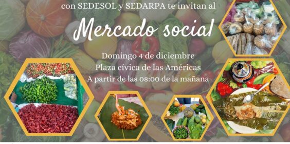 Mercado social, este domingo 4 de diciembre en la plaza Cívica de las Américas.